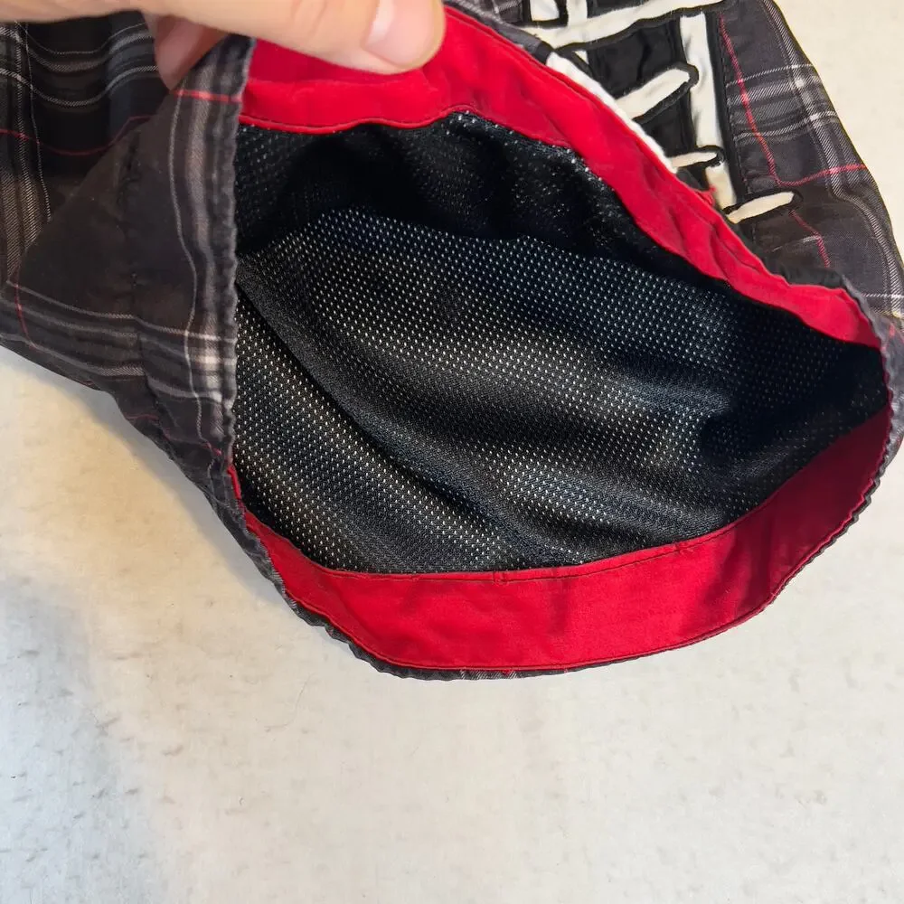 Aeropostale 1987 Board Short Swim Trunks Men 34W Black Red Grey Plaid Pocket